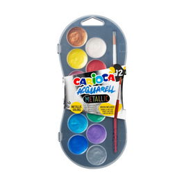 Carioca 42407 Estuche Acuarelas Metallic 12 Colores Metalizados