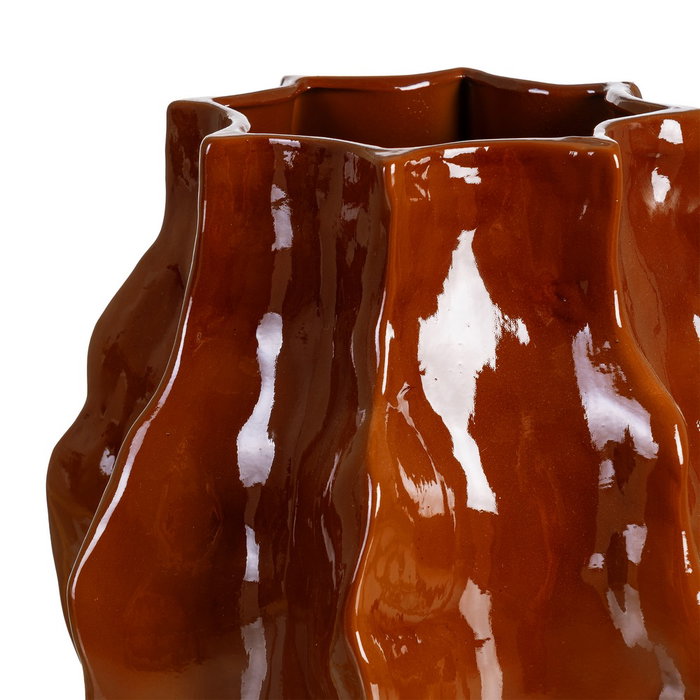 Jarrón Brillo Terracota Cerámica 32 X 32 X 36 cm