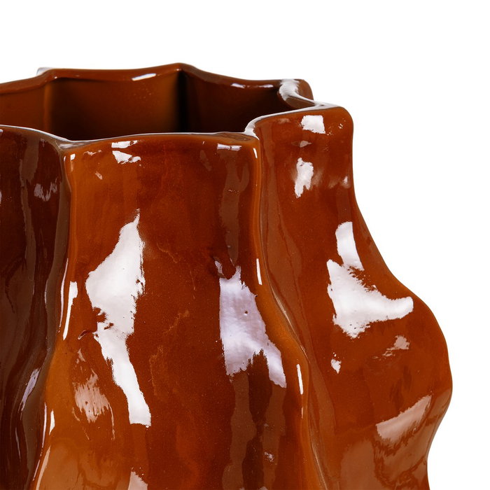 Jarrón Brillo Terracota Cerámica 32 X 32 X 36 cm