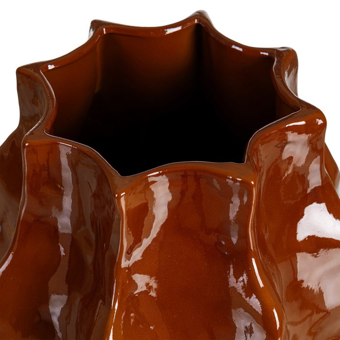 Jarrón Brillo Terracota Cerámica 32 X 32 X 36 cm