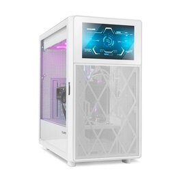 Nox Hummer Semitorre Caja PC BIOS Pantalla LCD 8" Blanco