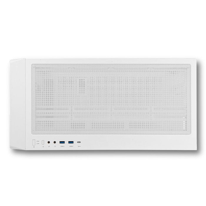 NOX Hummer BIOS Midi Tower para PC Gaming con Pantalla LCD 8" Personalizable, Frontal Mesh, Blanco, Compatible ATX, GPU hasta 395mm, 11 Ventiladores, USB 3.0 y USB-C