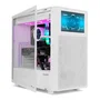 NOX Hummer BIOS Midi Tower para PC Gaming con Pantalla LCD 8" Personalizable, Frontal Mesh, Blanco, Compatible ATX, GPU hasta 395mm, 11 Ventiladores, USB 3.0 y USB-C