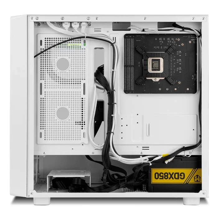 NOX Hummer BIOS Midi Tower para PC Gaming con Pantalla LCD 8" Personalizable, Frontal Mesh, Blanco, Compatible ATX, GPU hasta 395mm, 11 Ventiladores, USB 3.0 y USB-C