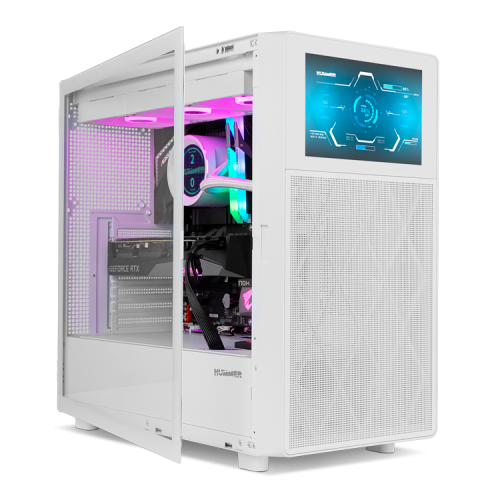 Nox Hummer BIOS Semitorre Blanca con Pantalla LCD de 8 pulgadas