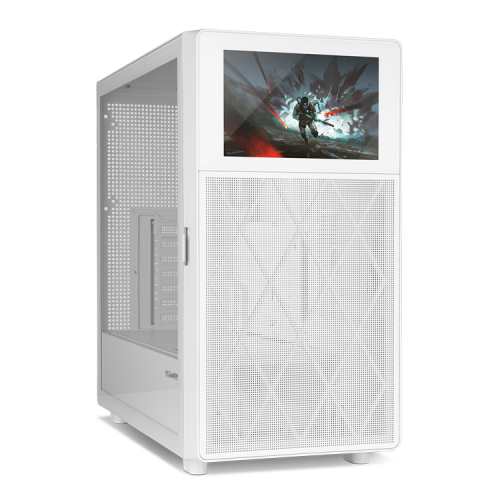 Nox Hummer BIOS Semitorre Blanca con Pantalla LCD de 8 pulgadas