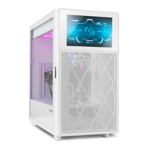 Nox Hummer BIOS Semitorre Blanca con Pantalla LCD de 8 pulgadas