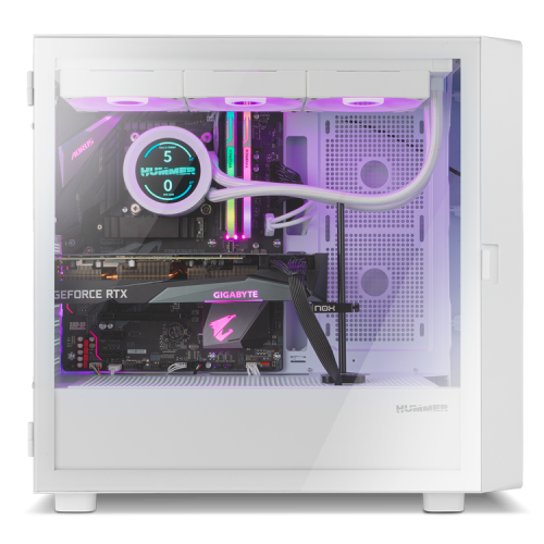 Nox Hummer BIOS Semitorre Blanca con Pantalla LCD de 8 pulgadas