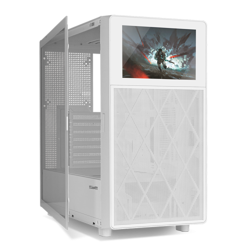 Nox Hummer BIOS Semitorre Blanca con Pantalla LCD de 8 pulgadas