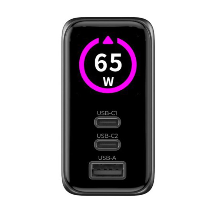 Mobile Origin PW20 Cargador GaN 65W con Pantalla TFT y 3 Puertos Mobile Origin PW20 Cargador GaN 65W con Pantalla TFT y 3 Puertos
