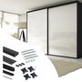 Emuca Kit de herrajes Placard 74 para armario de 2 puertas correderas, cierre suave y tirador Sharp, negro