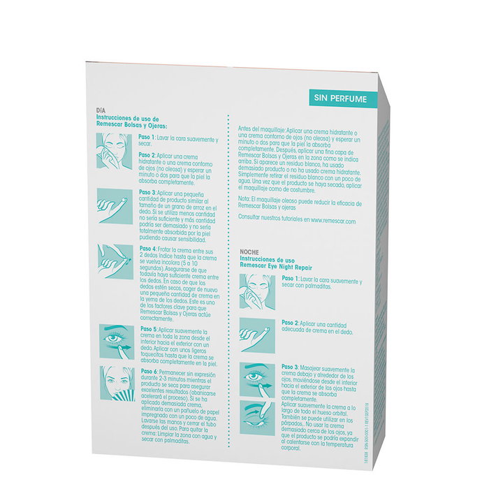 Remescar Programa Corrector de Contorno de Ojos Antiedad para Bolsas y Ojeras, Lote de 2 Piezas, Tratamiento con Eyesyl e iRep para Párpados Caídos y Patas de Gallo