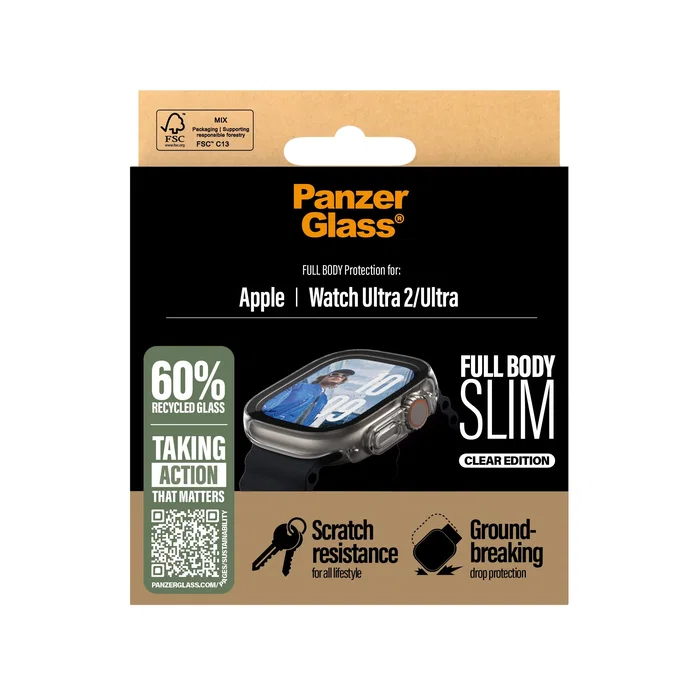PanzerGlass PanzerGlass Snappie Full Body Slim Transparente para Apple Watch Ultra 49mm PanzerGlass PanzerGlass Snappie Full Body Slim Transparente para Apple Watch Ultra 49mm