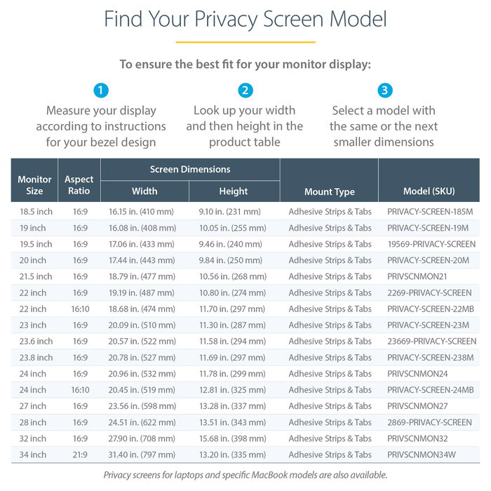 Startech Monitor con Filtro de Privacidad de 34 Pulgadas Universal ACCS, Mate o Brillante
