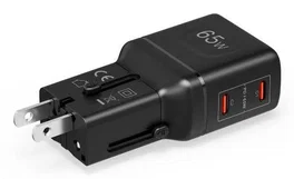 Celly MULTIPLUGSL65W Cargador de Carga Rápida para Smartphone, Tableta y Auriculares - Negro