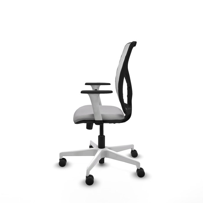 PIQUERAS Y CRESPO Silla de oficina Motilla con mecanismo Sincro, Gris claro y Blanco