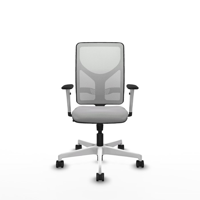 PIQUERAS Y CRESPO Silla de oficina Motilla con mecanismo Sincro, Gris claro y Blanco