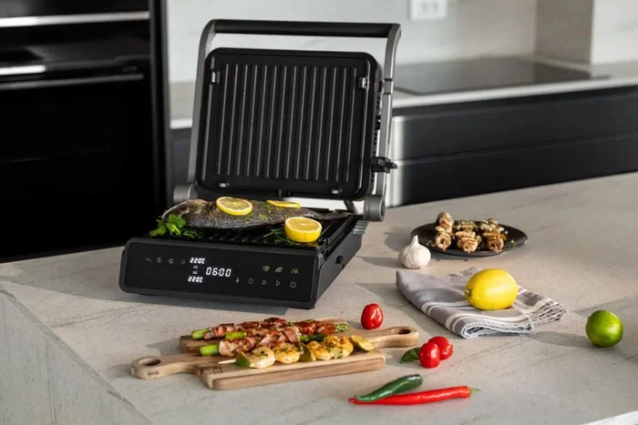 Hisense Contact Grill Digital 2000W HCG2000D antiadherente Hisense Contact Grill Digital 2000W HCG2000D antiadherente
