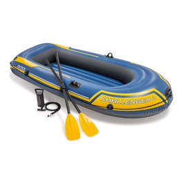 Intex Challenger - Barca hinchable para 2 personas con 2 remos, parche y bomba. Carga 200 kg, 236 x 114 x 41 cm.