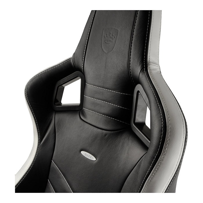 Noblechairs EPIC Echtleder Gaming Stuhl negro/blanco/rojo