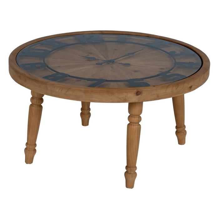 Ixia Mesa de Centro Reloj Natural DM-Madera 80 x 80 x 41 cm