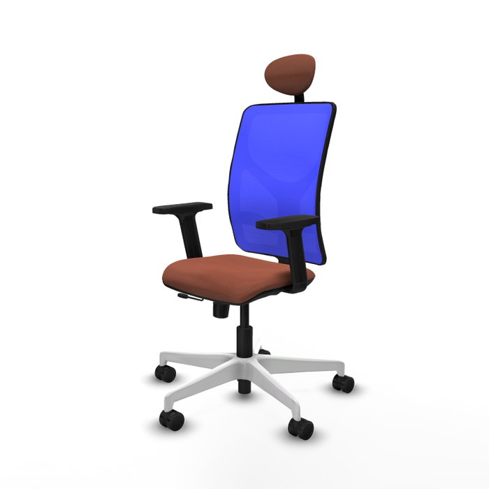 PIQUERAS Y CRESPO Silla de oficina Motilla con mecanismo Sincro/Traslack, Tela Marrón y Malla Azul PIQUERAS Y CRESPO Silla de oficina Motilla con mecanismo Sincro/Traslack, Tela Marrón y Malla Azul