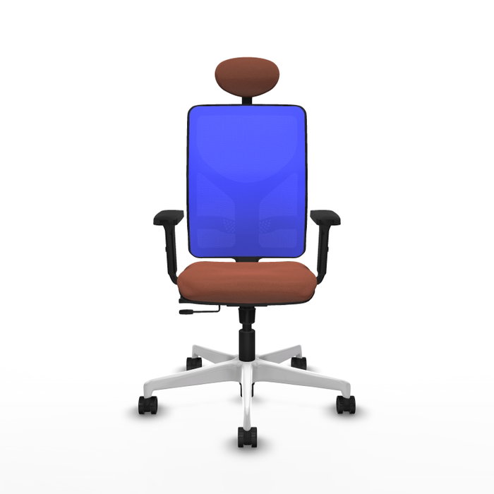 PIQUERAS Y CRESPO Silla de oficina Motilla con mecanismo Sincro/Traslack, Tela Marrón y Malla Azul PIQUERAS Y CRESPO Silla de oficina Motilla con mecanismo Sincro/Traslack, Tela Marrón y Malla Azul