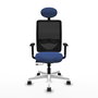 PIQUERAS Y CRESPO Silla de oficina Zulema con mecanismo Sincro/Traslack Azul marino y Negro