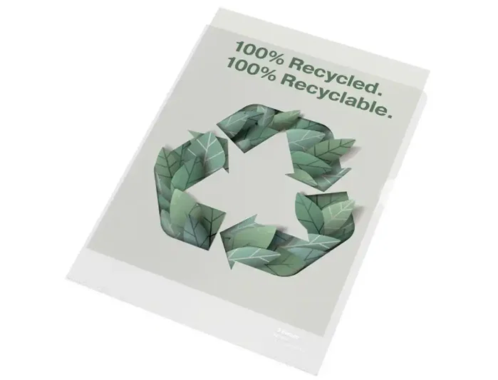 Esselte 627496 Caja 100 Dossiers Uñeros Polipropileno Transparente Piel Naranja A4 Recycle 100 Micras
