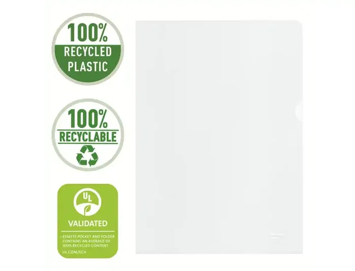 Esselte 627496 Caja 100 Dossiers Uñeros Polipropileno Transparente Piel Naranja A4 Recycle 100 Micras