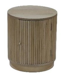 DKD Home Decor Mesita de Noche Balines Natural Paulownia y MDF 43 x 43 x 48 cm