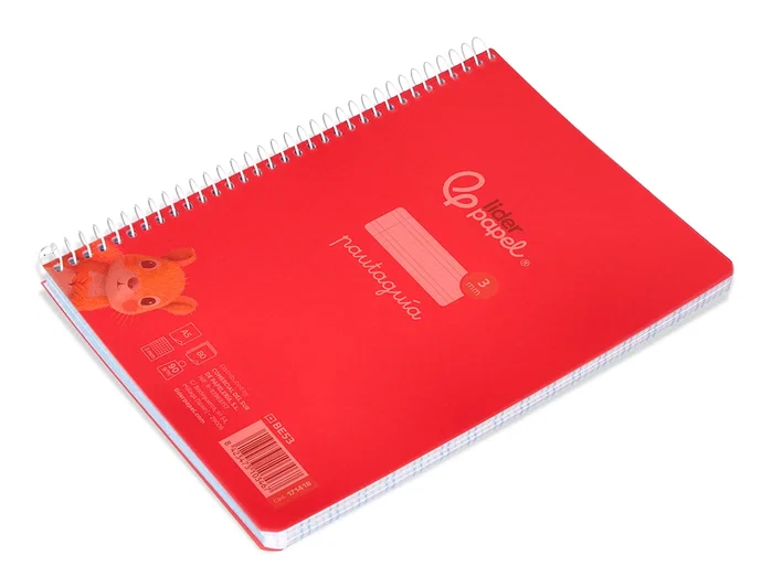 Liderpapel Cuaderno Espiral A5 Pautaguía Tapa Plástica Rojo Liderpapel Cuaderno Espiral A5 Pautaguía Tapa Plástica Rojo