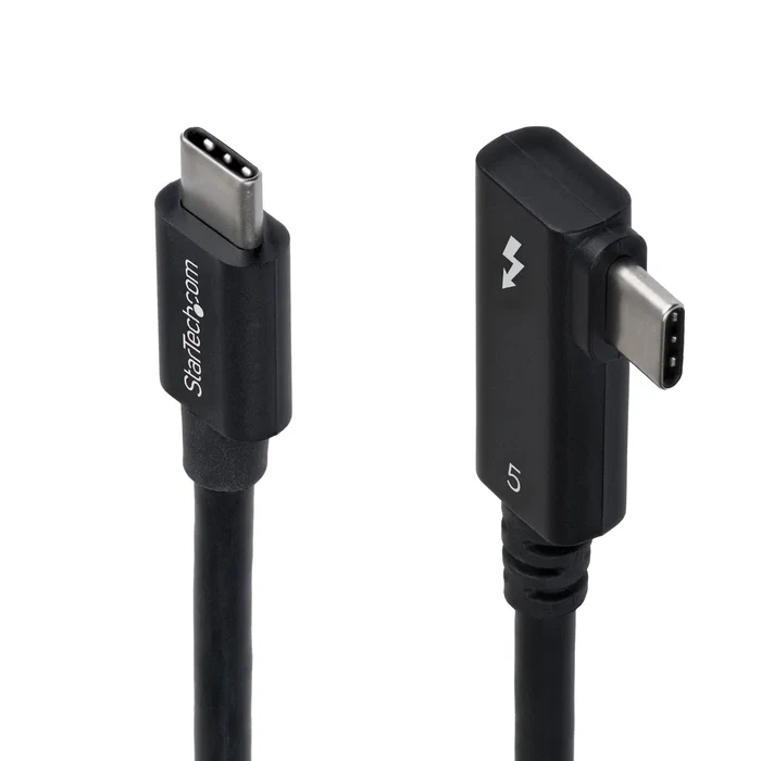 StarTech Cable Thunderbolt 5 Acodado 0,8 m 80 Gbps/120 Gbps 240 W Negro StarTech Cable Thunderbolt 5 Acodado 0,8 m 80 Gbps/120 Gbps 240 W Negro