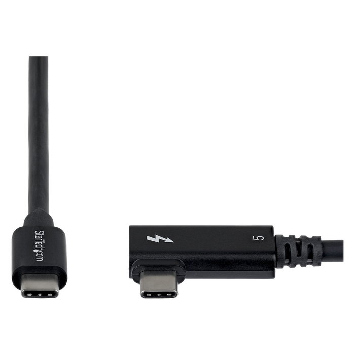 StarTech Cable Thunderbolt 5 Acodado 0,8 m 80 Gbps/120 Gbps 240 W Negro StarTech Cable Thunderbolt 5 Acodado 0,8 m 80 Gbps/120 Gbps 240 W Negro