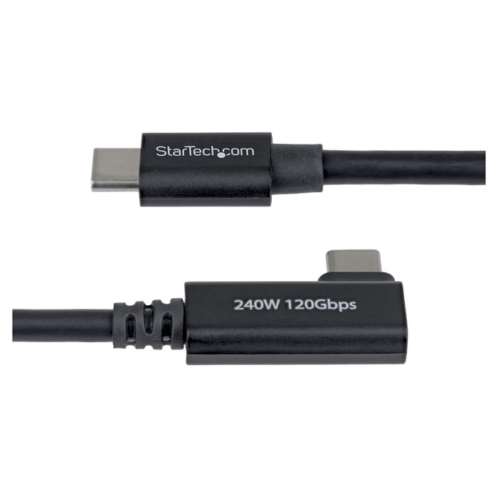 StarTech Cable Thunderbolt 5 Acodado 0,8 m 80 Gbps/120 Gbps 240 W Negro StarTech Cable Thunderbolt 5 Acodado 0,8 m 80 Gbps/120 Gbps 240 W Negro