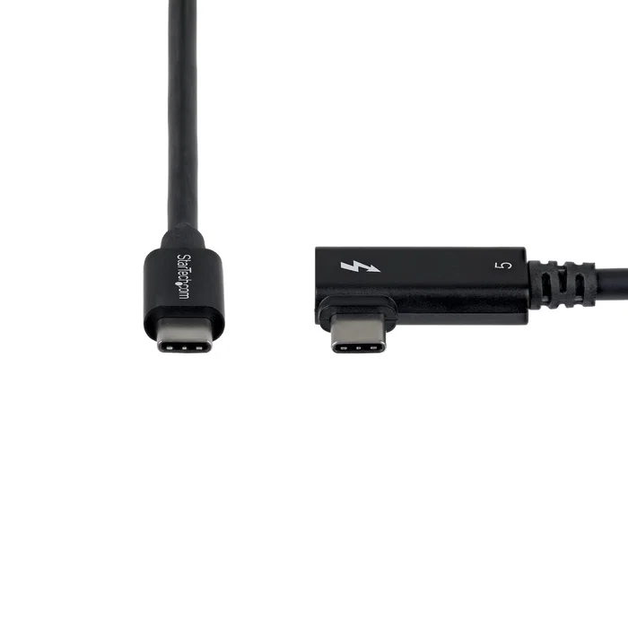 StarTech.com Cable Thunderbolt 5 Acodado 0,8 m 80 Gbps/120 Gbps 240 W Negro