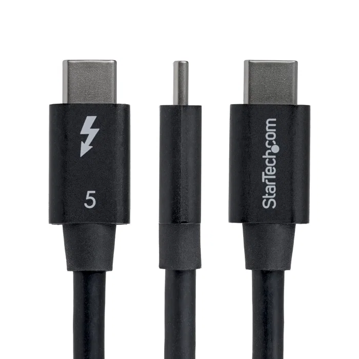 StarTech.com Cable Thunderbolt 5 Acodado 0,8 m 80 Gbps/120 Gbps 240 W Negro