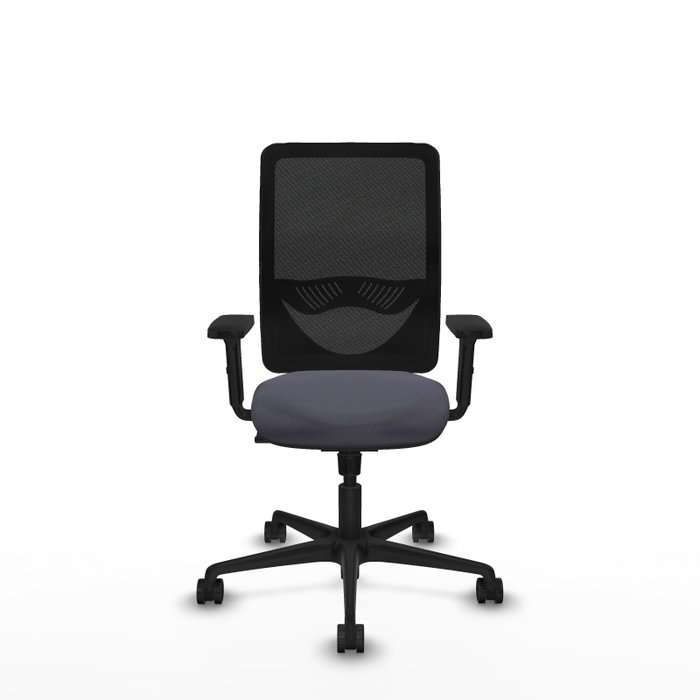 Silla de oficina Zulema con mecanismo Sincro tapizada con Tela color Gris oscuro y malla color Negro. Equipada con lumbar 1D, Brazos 2D y Ruedas 65mm nailon Silla de oficina Zulema con mecanismo Sincro tapizada con Tela color Gris oscuro y malla color Negro. Equipada con lumbar 1D, Brazos 2D y Ruedas 65mm nailon