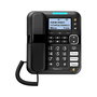 amplicomms BigTel 1580 Teléfono DECT Negro con Botones Grandes, Contestador, Identificador de Llamadas y Altavoz - Auricular Inalámbrico y Cable