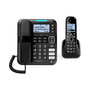 amplicomms BigTel 1580 Teléfono DECT Negro con Botones Grandes, Contestador, Identificador de Llamadas y Altavoz - Auricular Inalámbrico y Cable