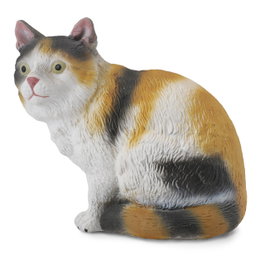 Collecta Gato Doméstico 3 Colores Sentado Figurina Pintada a Mano 88490 Replica Real a Escala S CollectA
