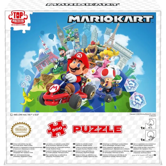 Winning Moves Rompecabezas - MOVIMIENTOS GANADORES - Mario Kart Alrededor del Mundo - 500 piezas - WIN5036905048347