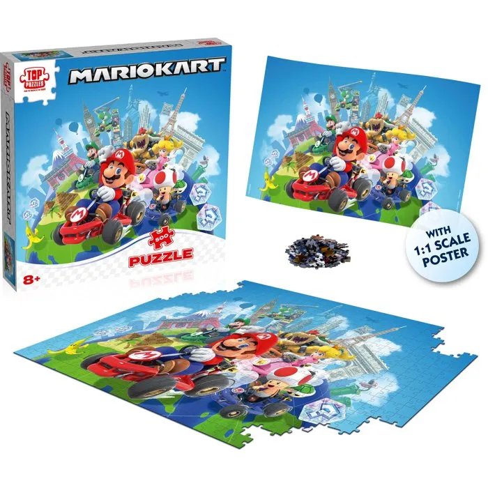 Winning Moves Rompecabezas - MOVIMIENTOS GANADORES - Mario Kart Alrededor del Mundo - 500 piezas - WIN5036905048347