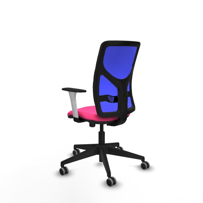 PIQUERAS Y CRESPO Silla de oficina Motilla con mecanismo Sincro/Traslack Rosa y Azul