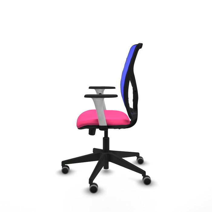 PIQUERAS Y CRESPO Silla de oficina Motilla con mecanismo Sincro/Traslack Rosa y Azul