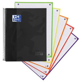Oxford Classic Europeanbook 5 Write&Erase Cuaderno A4+ 120H 5x5 Microperforado Tapa Extradura Negro (Set de 5) (Set de 5)
