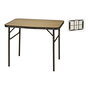 Redcliffs Mesa de camping plegable imitación madera patas negras 90x60cm (70cm/30cm altura) poliéster y aluminio