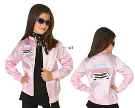 Disfraz Años 60 Niña Infantil Rosa Chichle
