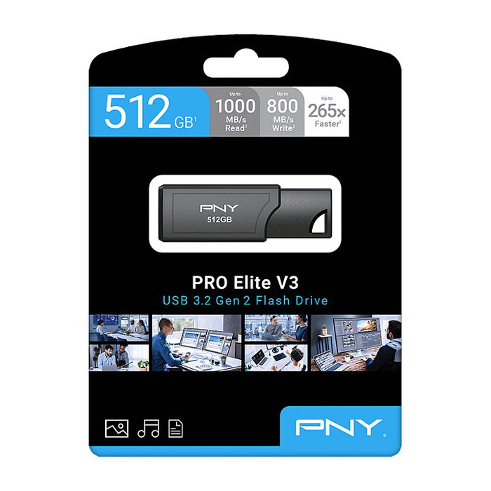 PNY Pro Elite V3 USB 3.2 512 GB Negro