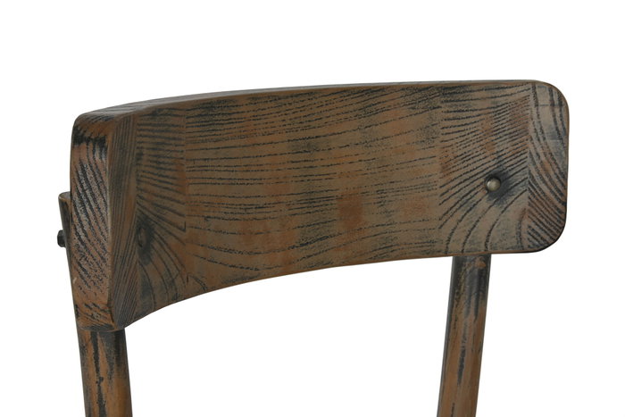 DKD Home Decor Silla Olmo Apilable Envejecido Marrón
